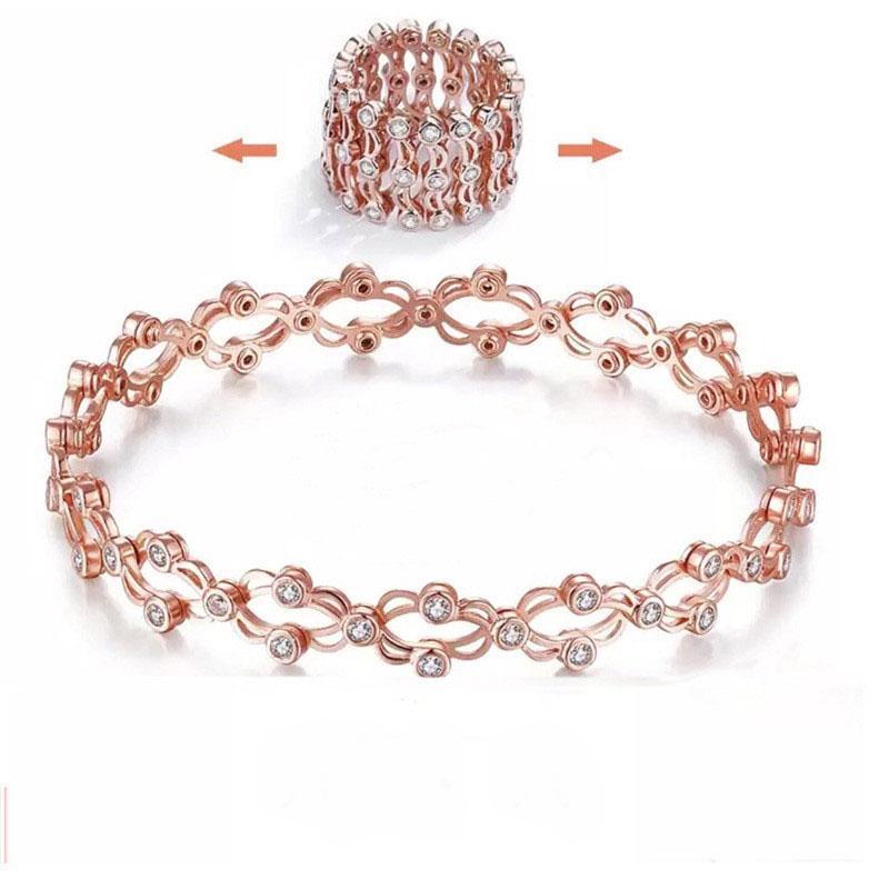 Amazon.com: Dainty Wedding Band Rings Bracelets for Women Adjustable Bracelet  Ring Retractable Change to Bracelets Armband Strap (Rose Gold, One Size):  Clothing, Shoes & Jewelry